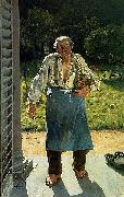 Emile Claus The Old Gardener oil